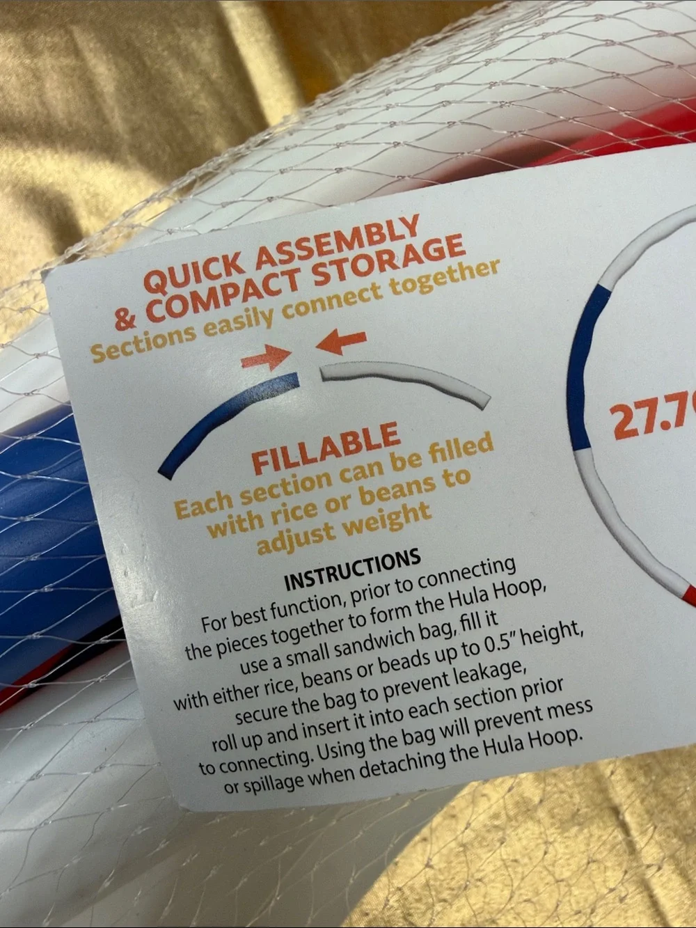 Horizon Group Collapsible Hula Hoop Set - Red, White, Blue 27.76 inch hula hoop